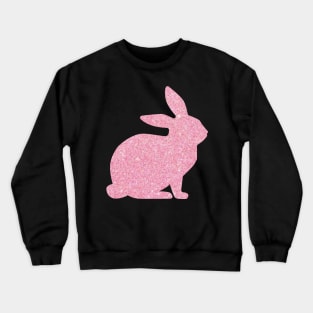 Light Pink Faux Glitter Easter Bunny Crewneck Sweatshirt